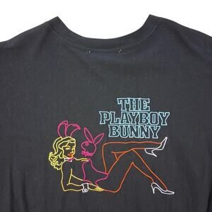 Playboy by PacSun size XL Men’s Short Sleeve Graphic T-Shirt Black Neon Bunny